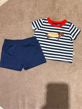 Dillard’s Striped Dachshund Tee with Matching Shorts | 6 Mo.